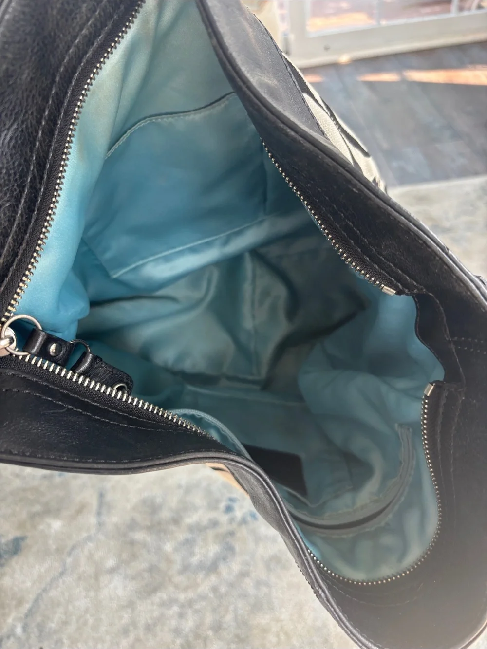 Coach Black and Tan Canvas Shoulder Bag missing strap